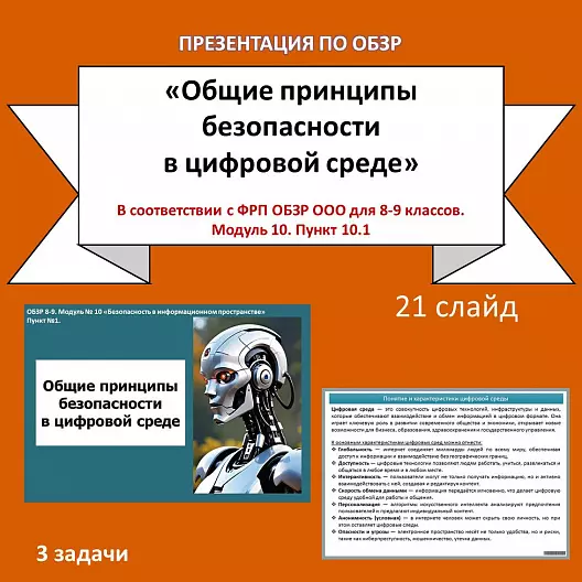 Презентация по ОБЗР «Общие принципы безопасности в цифровой среде»