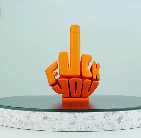 STL файл "Fuc*" для печати на 3D принтере. Подставка для телефона