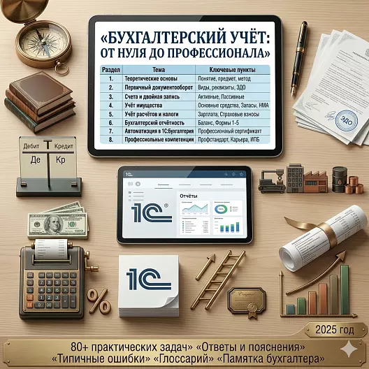 Полный учебный курс «Бухгалтерский учёт: от нуля до профессионала» (Теория + 80+ практических задач)
