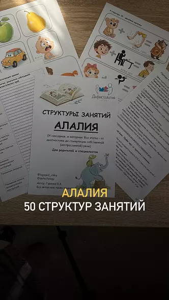 Структуры занятий. Алалия