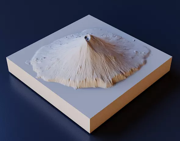 3D Модель Вулкана Алаид