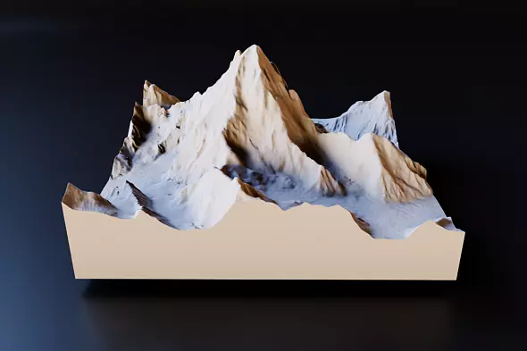 3D-модель горы К2 (Чогори)