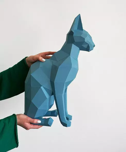 Кот сфинкс из бумаги. Поделка из бумаги, Цифровой шаблон Сфинкс. Сделай сам
