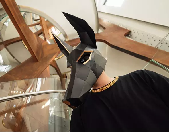 Бумажная маска Анубиса. Шаблоны для изготовления 3D-маски из бумаги. Костюм своими руками