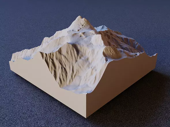 3D-модель горы Казбек