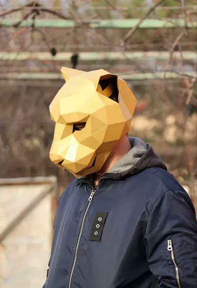 Бумажная маска пантеры. Шаблоны для изготовления 3D-маски из бумаги. Костюм своими руками