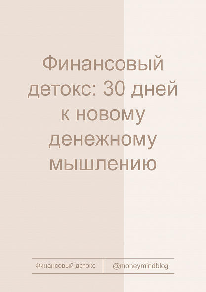 Финансовый детокс