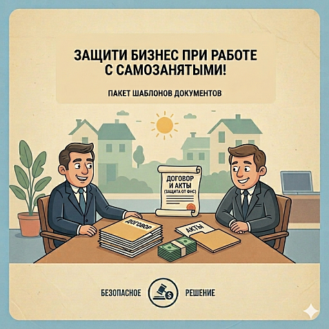 Пакет Шаблонов документов для работы с самозанятыми: договор + акты + инструкция (защита от ФНС)