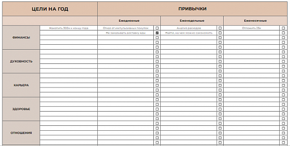 Трекер продуктивности (светлая версия)