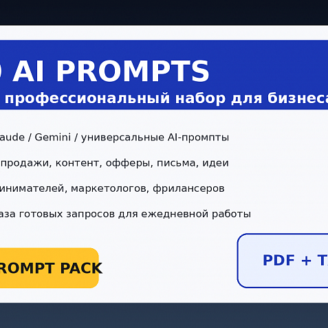 Промты для бизнеса, маркетинга, продаж и контента (1200)