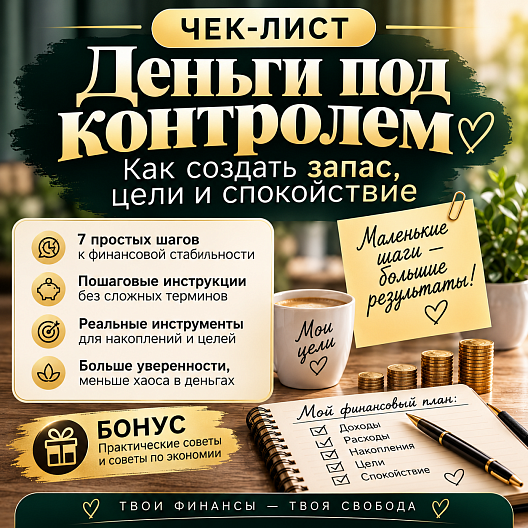 Чек лист ДЕНЬГИ ПОД КОНТРОЛЕМ