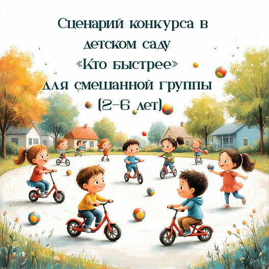 Сценарий конкурса в детском саду «Кто быстрее» для смешанной группы (2–6 лет)