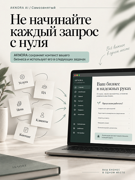 Рабочая тетрадь для самозанятых и фрилансеров — 50 AI-инструментов и промптов | AKNORA